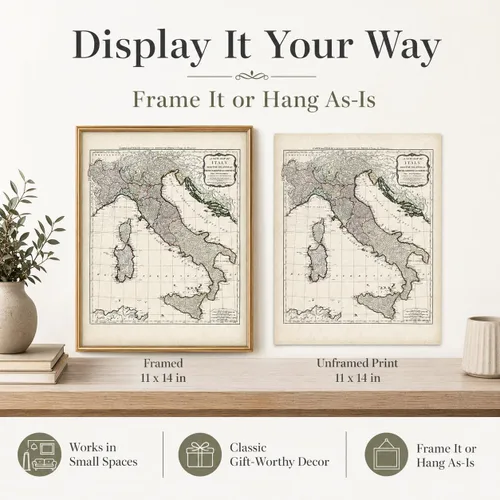 Vista 7 de 1794 Italy Map: Cartografía vintage para entusiastas de la antigüedad y aficionados a la historia - Póster topográfico de 11 x 14, exploración