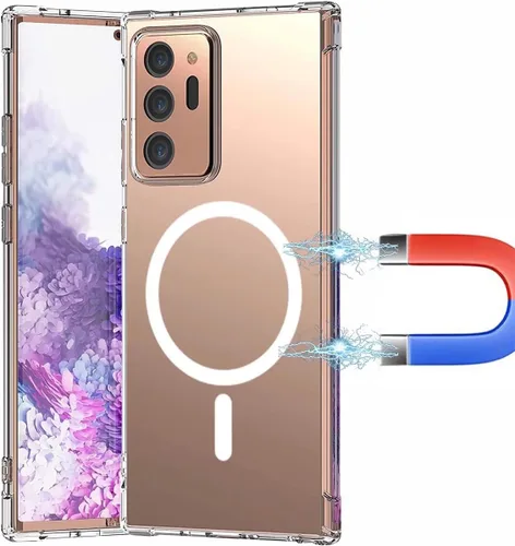 Vista 9 de Funda magnética transparente para Samsung Galaxy A14 compatible con MagSafe, funda de silicona suave TPU parachoques Slim Fit duro trasero a prueba