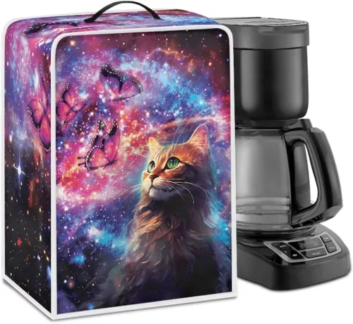 Vista 17 de Cubiertas para máquina de café con mango superior, resistentes a las manchas, para mezclador, compatible con la mayoría de cafeteras