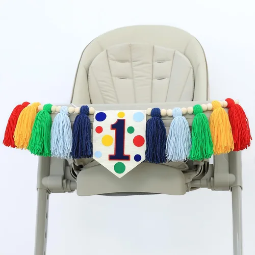 Vista 9 de Cartel de primer cumpleaños para silla de bebé, decoración de Multicolor