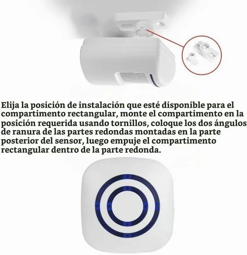 Vista 3 de Timbre de puerta con sensor de movimiento para negocios, kit de timbre para exteriores, alerta de entrada inalámbrica: Timbre de sensor