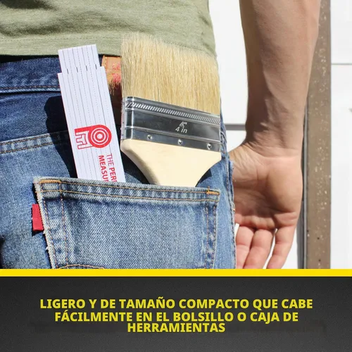 Vista 5 de Regla plegable de carpintero de Perfect Measuring Tape Co. FR-72, construcción ligera de compuesto (regla plegable de yarda) con fracciones