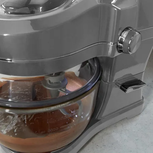 Vista 7 de Kenmore Ovation - Batidora eléctrica de pie de 500 W, cabezal inclinable de 10 velocidades, con cuenco de vidrio de 5 cuartos de galón, protector