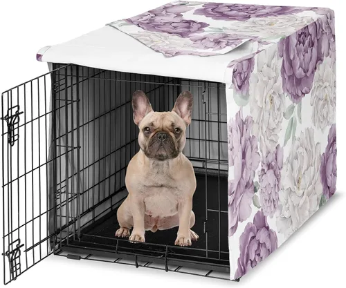 Vista 36 de Sweet Jojo Designs Funda para Jaula de Perro Mediano de 36 Pulgadas (Floral Bohemio) para Jaulas de Mascotas para Niñas, Fundas para Perreras Óxido