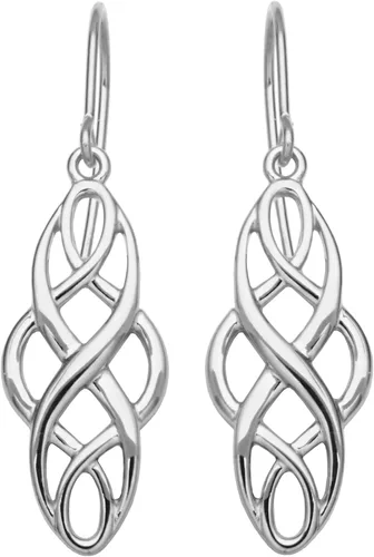 Vista 10 de Amazon Essentials Aretes colgantes de plata de ley con nudo celta oxidado (anteriormente colección Amazon)