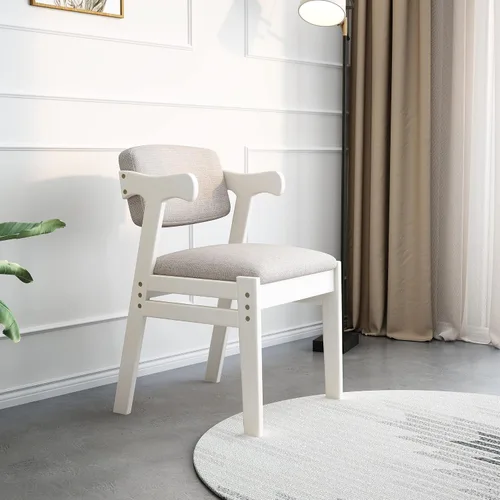 Vista 9 de Silla de estudio para niños Silla de madera de goma Altura ajustable Comedor/Oficina/Ocio Silla (marrón)