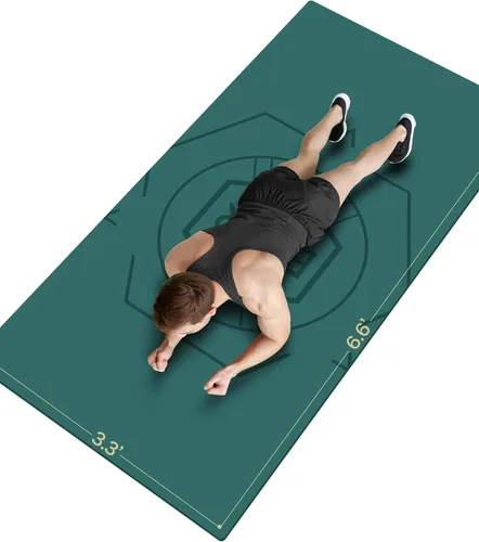 Vista 8 de Nuveti Alfombrilla de entrenamiento extra ancha, 1/2 pulgada de grosor, antideslizante y no tóxica, perfecta para yoga descalzo, pilates y meditación