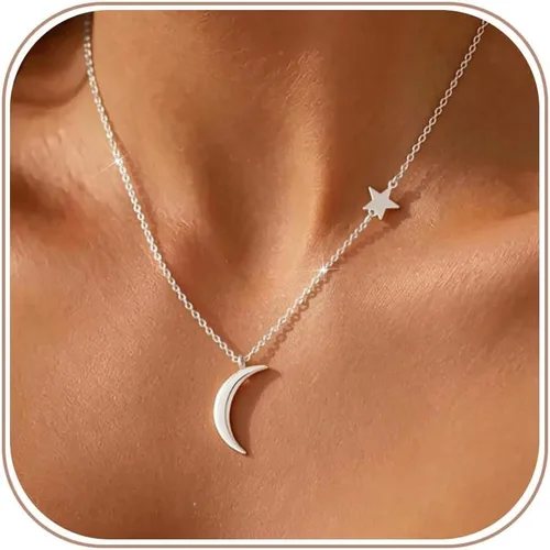 Vista 8 de Ascomy - Collar con dije dorado delicado, chapado en oro de 14 quilates, joyería diaria con dije de hoja con circonia cúbica y corazón pequeño
