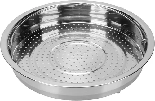 Vista 7 de Pwshymi Cesta de vapor de alimentos de acero inoxidable con patas para olla de cocina, diseño perforado eficiente para verduras y mariscos, adecuada