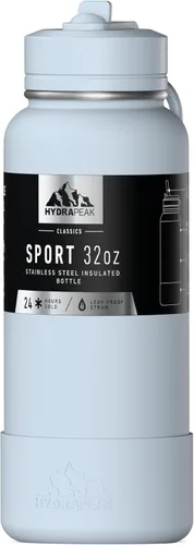 Vista 10 de Hydrapeak Botella de agua deportiva aislada de 32 onzas con tapa con popote, a prueba de fugas y derrames, mantiene las bebidas frías durante 24