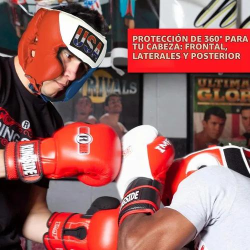 Vista 4 de Ringside, Muay Thai, MMA, casco con protección para enfrentamiento de boxeo con laterales Negro