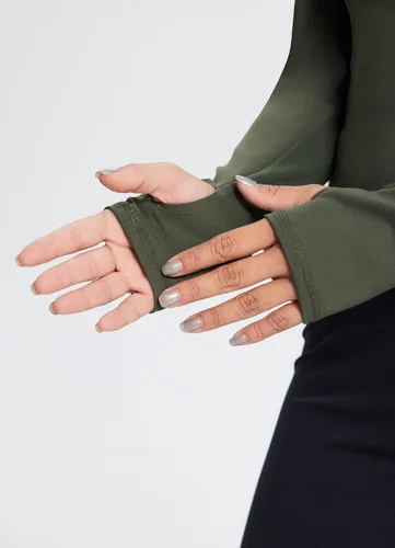 Vista 6 de BALEAF Chaquetas cortas de entrenamiento con cremallera para mujer, suaves, atléticas, para correr, gimnasio, yoga, con agujeros para el pulgar