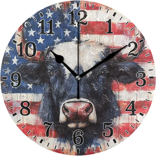 Vista 68 de JUNZAN Reloj de bañera con vino romántico espumoso y velas, reloj de pared silencioso de 10 pulgadas, pequeño reloj redondo, decoración de cocina