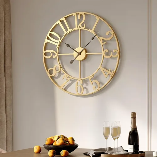 Vista 48 de Cuspin Reloj de pared de 24 pulgadas con engranajes, reloj de metal