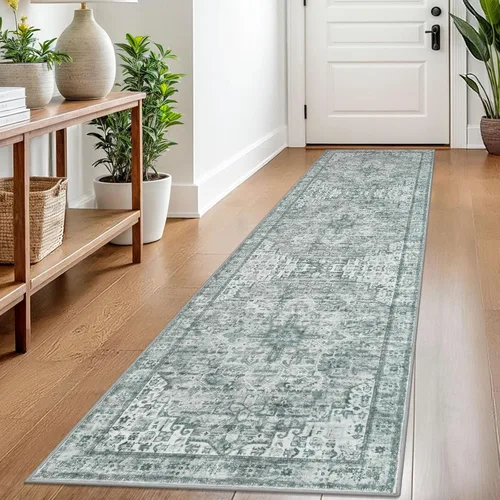 Vista 126 de SIILOOM Alfombra lavable de 2 x 3 pies, alfombra suave color taupe ceniza para entrada, tapete antideslizante para puerta de interior, tapete