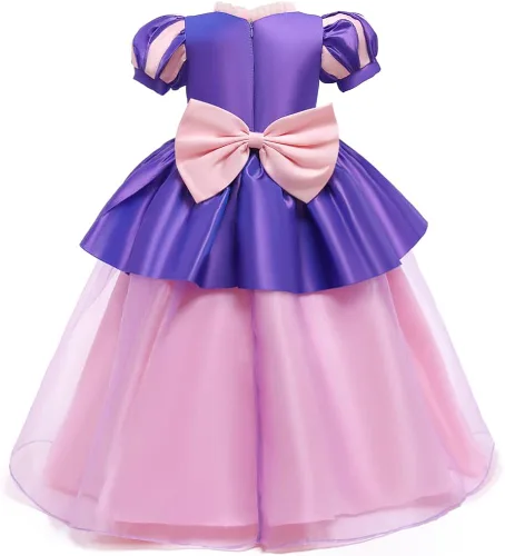 Vista 5 de Zalongye Disfraz de princesa para niñas pequeñas, disfraz de princesa para Halloween, fiesta de Navidad, 3-11T