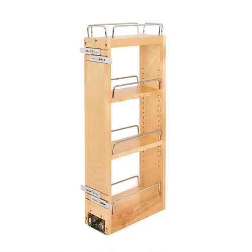 Vista 10 de Rev-A-Shelf Organizador de estante extraíble de 8 pulgadas para gabinetes de cocina y baño, estante deslizante de madera para especias o medicinas