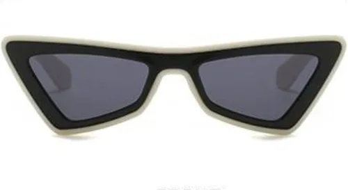 Vista 2 de Hanj Lentes de sol retro con diseño de ojo de gato para mujeres y hombres de los años 80 y 90, lentes de sol gruesos y geniales estilo vintage, a