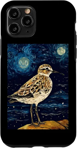 Vista 13 de Funda para iPhone 12 mini Sandpiper Starry Night Painting Hombres Mujeres Niños