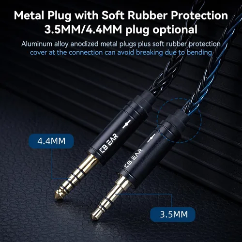 Vista 6 de KBEAR ST12 MAX - Cable IEM de 4.9 ft/4.92 pies, 8 hebras, 4N OFC, chapado en plata, cable de extensión de auriculares de 14 núcleos, cable de Gris