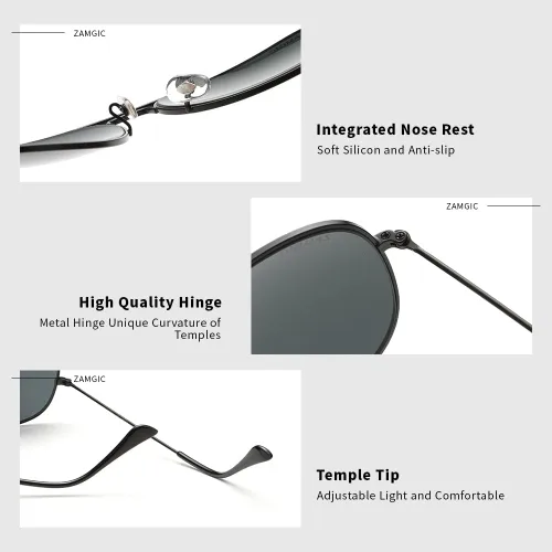 Vista 5 de Gafas de sol con lente de aviador, estilo militar, protección UV400, para hombres y mujeres