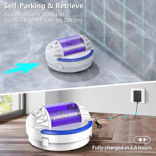 Vista 7 de X1 Robotic Pool Vacuum for Above Ground Pool, Automatic Cordless Pool Cleaner with 45W Dual-Motor, Ideal for Above-Ground Flat Pool, 2L Debris