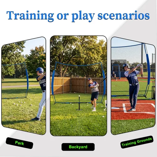 Vista 7 de Barricade Backstop Net：Baseball Basketball with Upgrade Steel Frame Protective Net for Baseball Soccer Basketball Soccer Backstop Net for Backyard