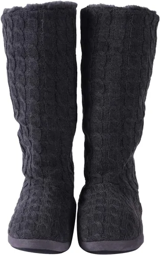 Vista 3 de Amzhom Pantuflas de forro polar para interiores y exteriores, antideslizantes, para mujer
