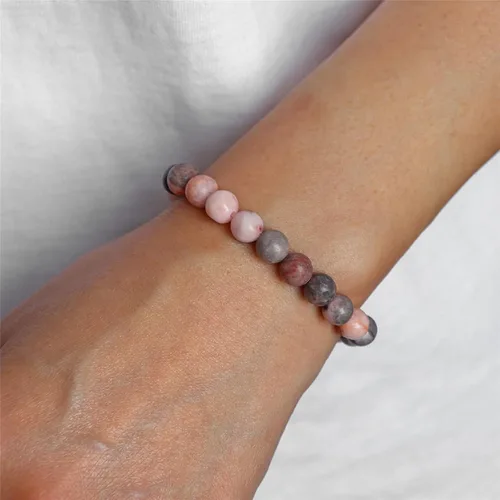 Vista 4 de Risyfjew 3 pulseras de cristal curativo para mujer de 0.315 in de piedra natural con cuentas elásticas de amatista, regalos de joyería