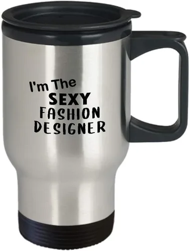 Vista 2 de Gifts for Sexy Fashion Designer Travel Mug Insulated Coffee Tumbler - Textile Artist Designing Clothing Stylist Industry Funny Cute Gag Appreciation