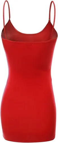 Vista 219 de Emmalise Camisola larga casual básica para mujer, con tirantes ajustables, top en capas
