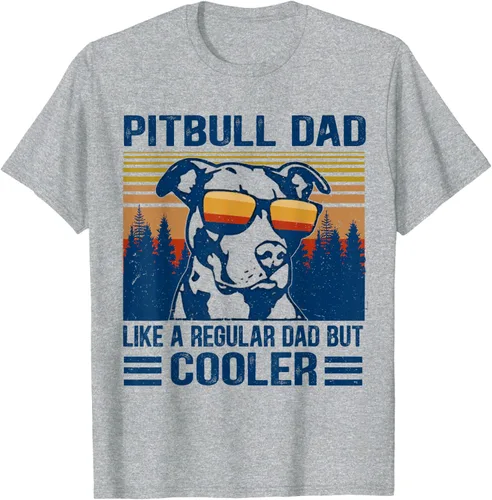 Vista 8 de Camiseta divertida retro de Pitbull Dad Like A Regular Dad But Cooler Gris Oscuro
