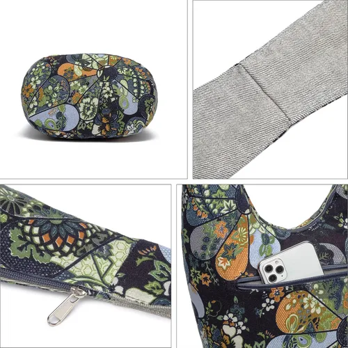 Vista 177 de Bolsa de hombro para mujer, de lona en estilo hippie/bohemio para llevar cruzada al hombro, disponible en diferentes colores y estampados