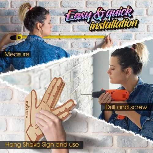 Vista 7 de Yes4All Estante único de madera para patineta, almacenamiento de longboard montado en la pared para decoración del hogar y organizador de garaje