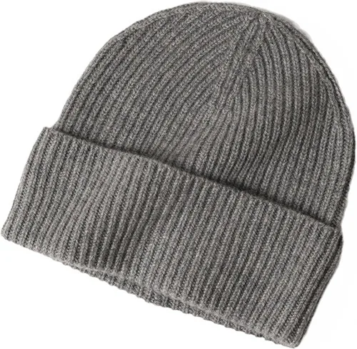 Vista 3 de Gorro de invierno 100% lana para mujeres y hombres, gorro de esquí con puños, gorra de calavera Beige 02