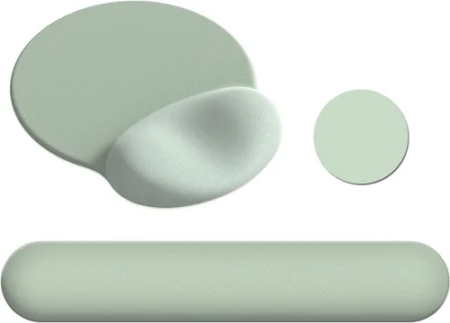 Vista 16 de AIMSA Alfombrilla de mouse con soporte para reposamuñecas, juego de reposamuñecas para teclado, alfombrilla ergonómica de espuma viscoelástica