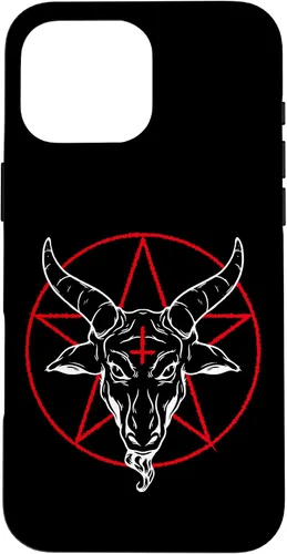 Vista 19 de iPhone 12/12 Pro Baphomet cabra - Estuche Satánico Pentagrama