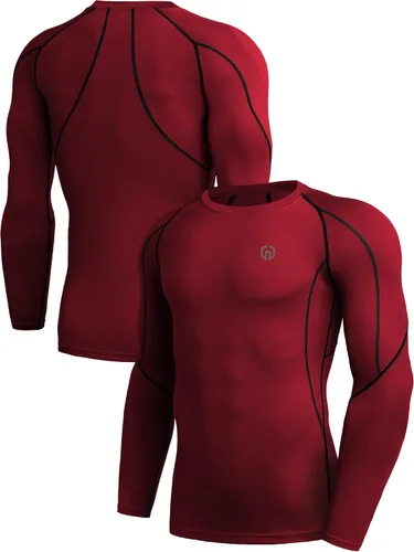 Vista 5 de Neleus - Camisas de compresión de manga larga para hombre, para ejercitarte, correr, 3 u.