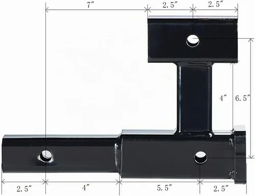 Vista 4 de Extensión de enganche de remolque HITOWMFG con receptor dual (GTW 5,000 lbs) Enganches de remolque para vehículos