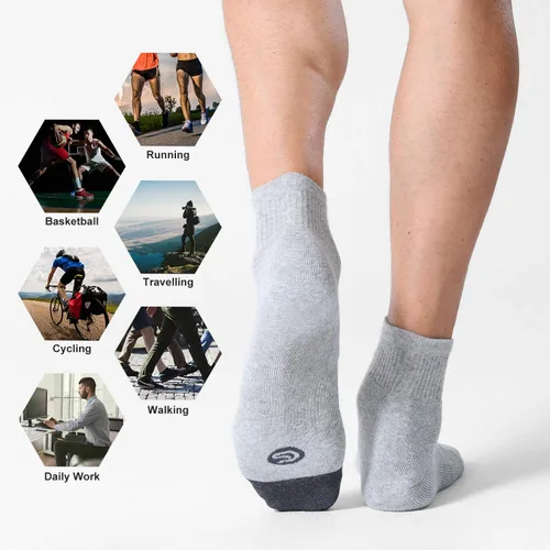 Vista 6 de CS CELERSPORT Paquete de 6 calcetines tobilleros para hombre con cojín para correr