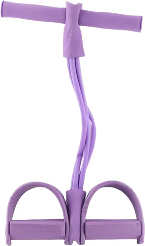 Vista 10 de Banda de resistencia de pedal, 4 tubos elásticos de tracción de cuerda de entrenamiento para yoga, fisicoculturismo, expansor para abdomen, cintura