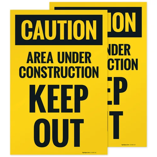 Vista 8 de OSHA Caution Area Under Construction Keep Out Sidewalk Sign Kit, 10x16 Inches, Replacement Panels (2 Pack) Thick HDPS Plastic, Made in USA by Sigo