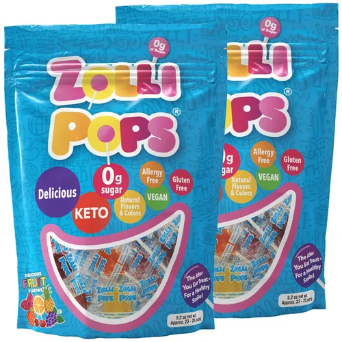 Vista 13 de Zollipops Clean Teeth Pops - Caramelos sin azúcar con xilitol, sin colorantes, caramelos libres de ceto y aptos para diabéticos, golosinas aprobadas