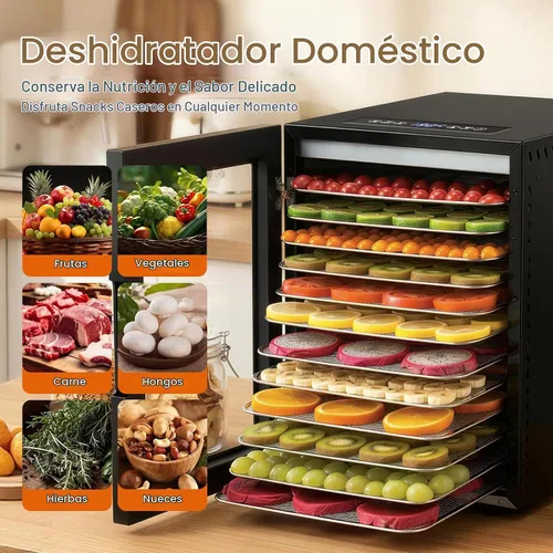 Vista 7 de Máquina de deshidratador de alimentos 12 bandejas de acero inoxidable