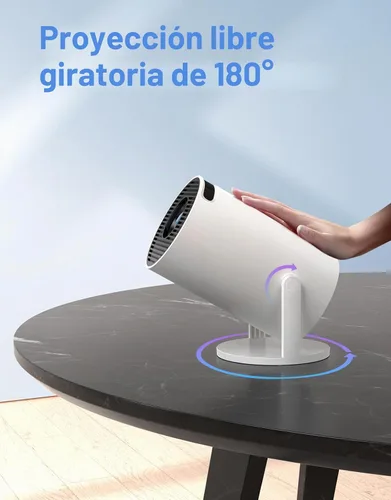 Vista 6 de Mini proyector con WiFi 6 y Bluetooth 5.2, aplicación incorporada, proyector portátil inteligente compatible con 4K 1080P FHD, 180° giratorio