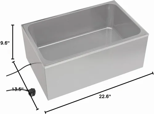 Vista 7 de KoolMore Calentador de alimentos comercial Bain Marie para encimera, estación de sopa y servidor de mesa de buffet con una sección de porción