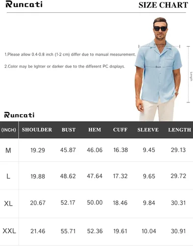 Vista 6 de Camisa de manga corta con botones para hombre, ajuste holgado, cubana, verano, playa, lisa
