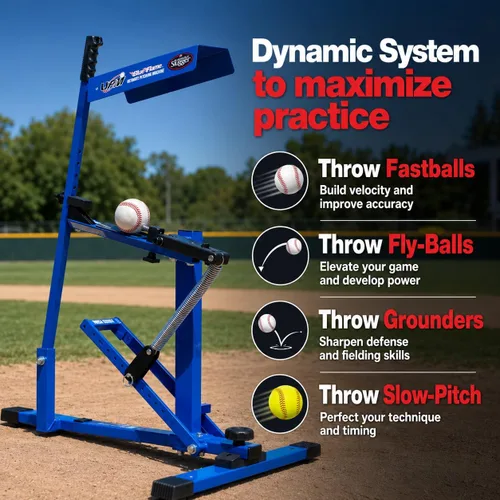 Vista 11 de Máquina de lanzamiento Louisville Slugger Blue Flame