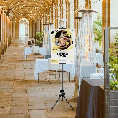 Vista 3 de Soportes de póster para pantalla doble, altura ajustable de hasta 80 pulgadas