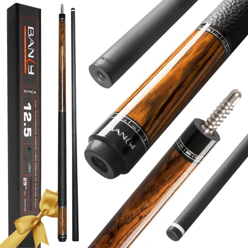 Vista 12 de Banly Carbon Fiber Pool Cue Stick 12.5mm Time Crystal Tip, Low Deflection Pool Cue Professional Billiard Cue Sticks with Gift Box